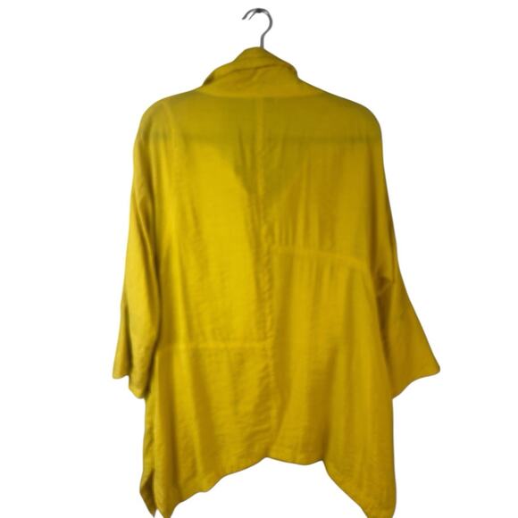 Redwood Court Silk Bamboo Ruched Collar Jacket‎ Women's Size M Ornate Artsy Boho - Picture 3 of 11